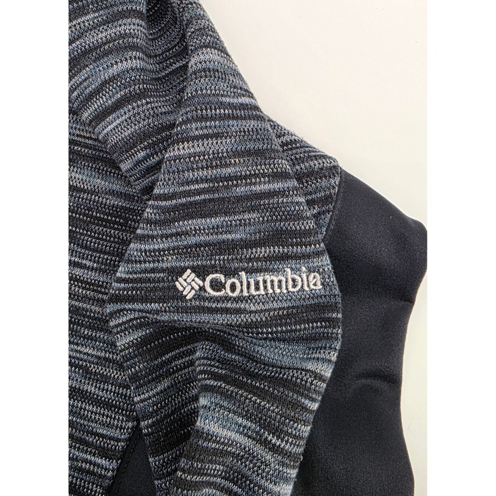 Columbia Women Size Large Blue Black Space Dye‎ Quarter Zip Pullover Fleece Top - Picture 7 of 8